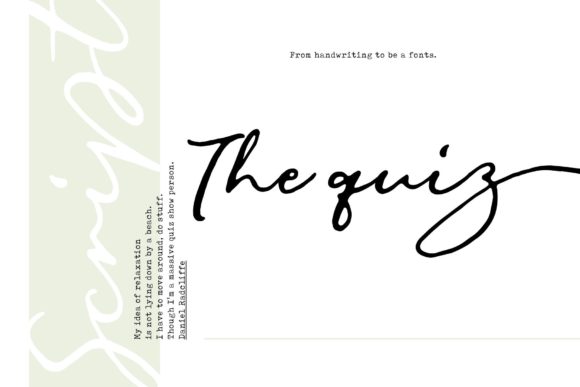 The Quiz Script: A Font That Speaks to Your Brand